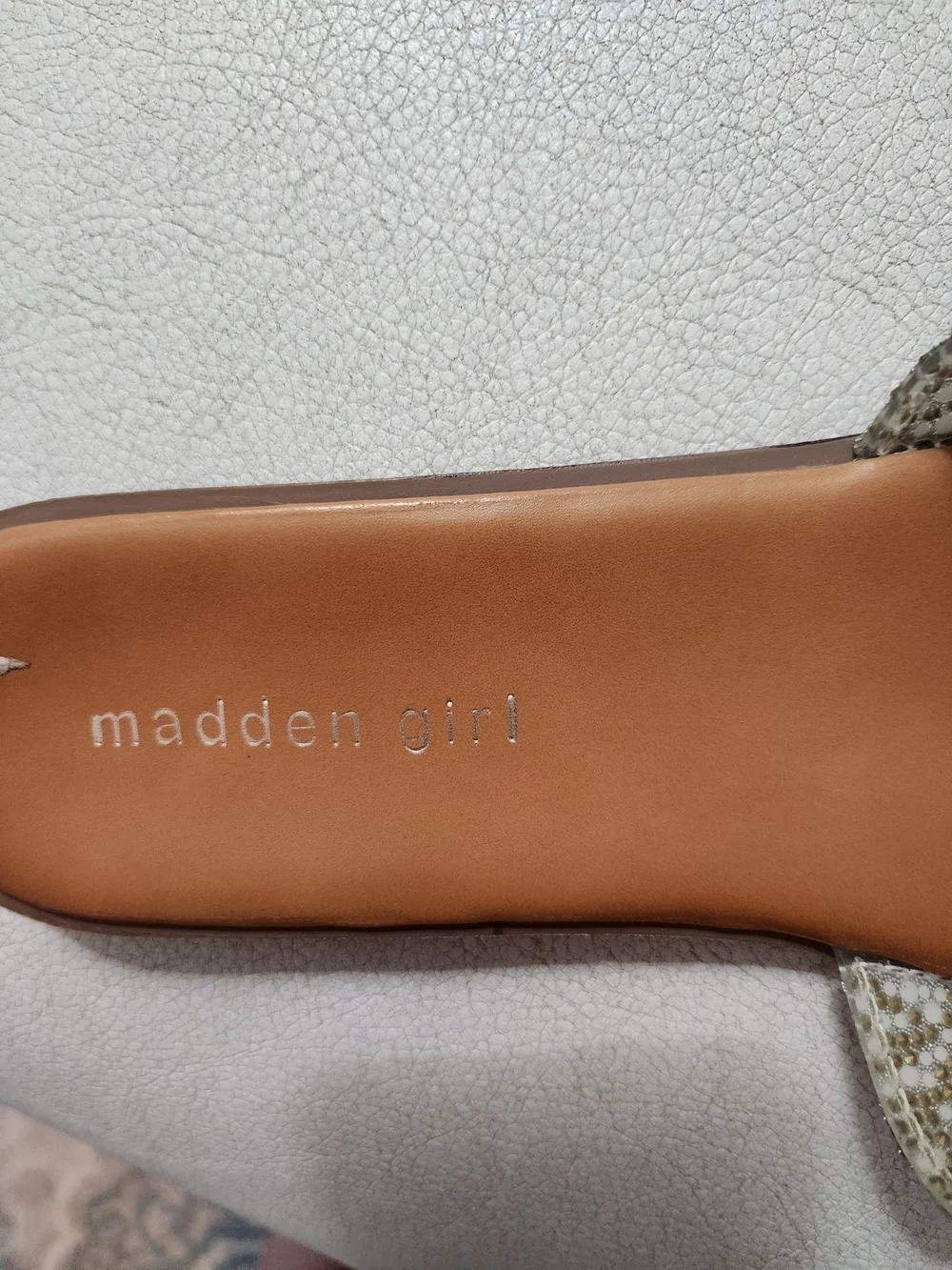 Madden Girl Silver Crystal Slide Sandals